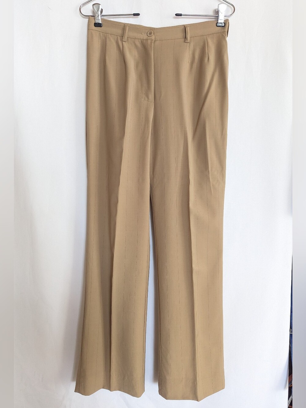 Piazza Sempione IT 40 Small Dress Pants Slacks Trousers Sand Khaki Wool Italy